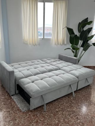 Sofá Cama Gris Chaise Longue - CHOLLO!