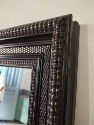 Espejo Marco Antiguo Holandés Negro