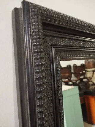 Espejo Marco Antiguo Holandés Negro