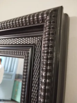 Espejo Marco Antiguo Holandés Negro