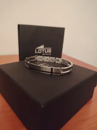 Pulsera Lotus Style Plata y Negro