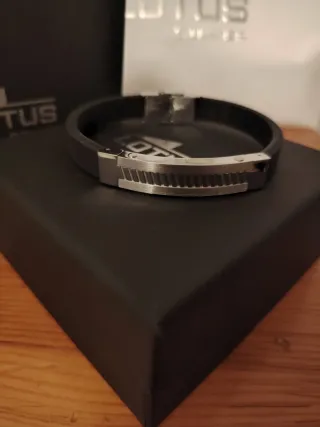 Pulsera Lotus Style Plata y Negro