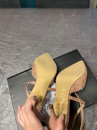 Tacones Azarey Dorados y Rosas