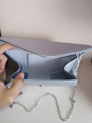 Pochette elegante argentata cerimonia