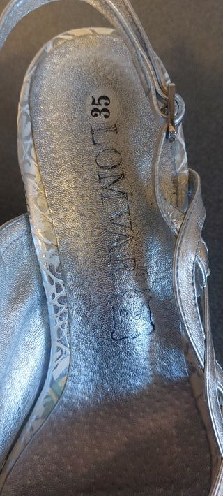 Zapatos de fiesta plateados talla 35