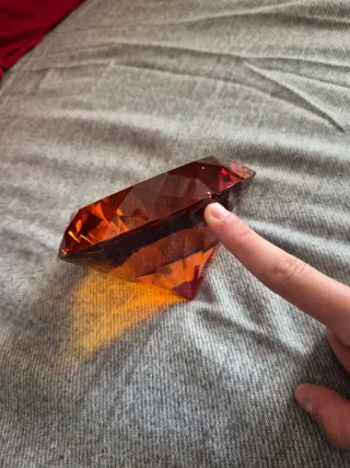 Pisapapeles cristal diamante naranja