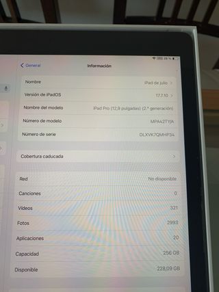 iPad Pro 12.9 2da Gen WiFi + Cellular 256GB