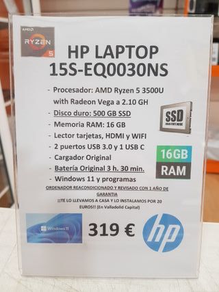 HP Laptop 15S-EQ0030NS 16GB RAM