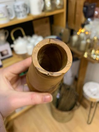 Candelabros artesanales de madera de olivo