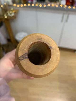 Candelabros artesanales de madera de olivo