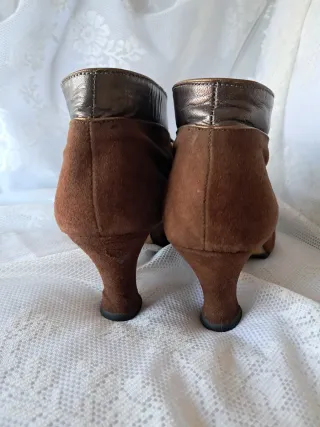 Botines Época Modernista Eduardiano Teatro Marrón