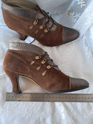 Botines Época Modernista Eduardiano Teatro Marrón