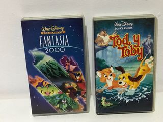 2 Cintas VHS Disney: Fantasía 2000 y Tod y Toby