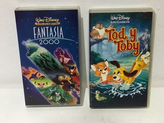 2 Cintas VHS Disney: Fantasía 2000 y Tod y Toby
