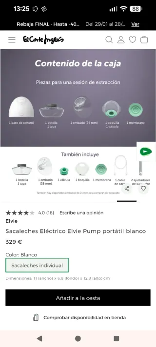 Sacaleches Elvie Pump Eléctrico