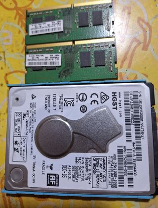 Disco Duro 1TB HGST + 2x Memorias RAM 8GB cada una