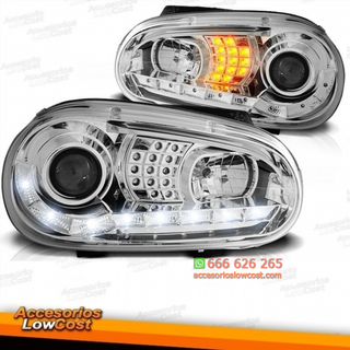 FAROS LUZ  DIURNA LED GOLF 4, 97-03  CRISTAL CLAR