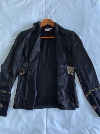 Blusa vintage negro con estampado | Little Buddha