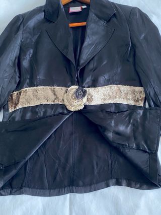 Blusa vintage negro con estampado | Little Buddha