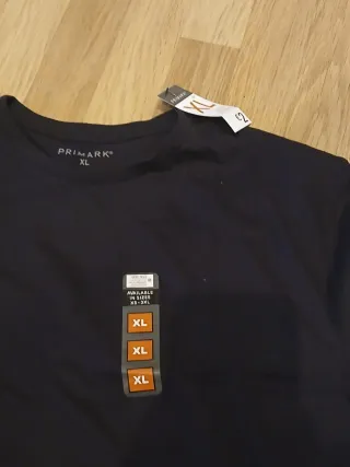 Camiseta Negra Manga Corta Primark talla L y XL