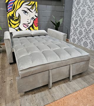 Sofá Cama 2 Plazas Gris