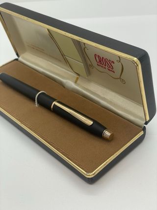 Bolígrafo Cross Negro Dorado Estuche Garantía