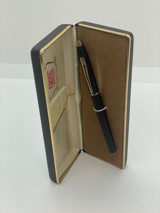 Bolígrafo Cross Negro Dorado Estuche Garantía