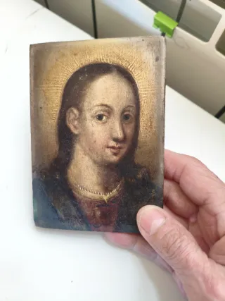 Antigua tablilla pintada S. XVI