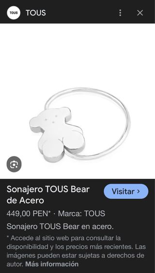 Sonajero Tous Bear de Acero