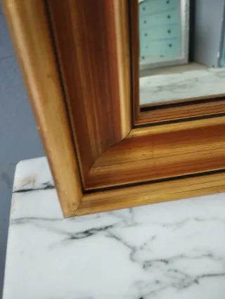 Espejo dorado antiguo marco madera