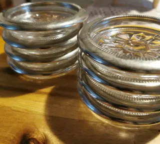 Sottobicchieri vintage vetro e metallo