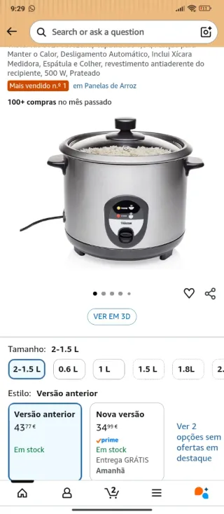 Olla Arrocera Eléctrica TriStar 1,5 L