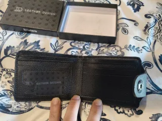 Cartera de Piel Negra Leather Design