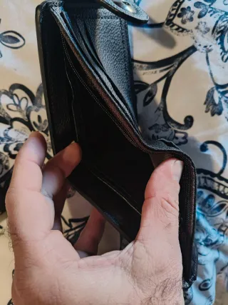 Cartera de Piel Negra Leather Design