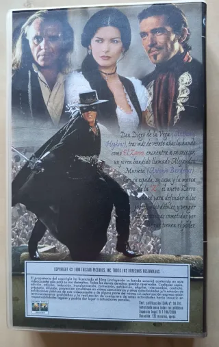 La Máscara del Zorro VHS Antonio Banderas