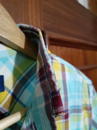 Camiseta Fred Perry cuadros turquesa y amarillo