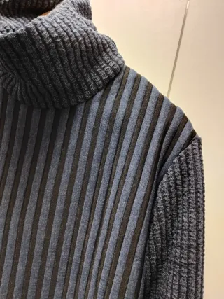 Jersey cuello alto texturas rayas XL