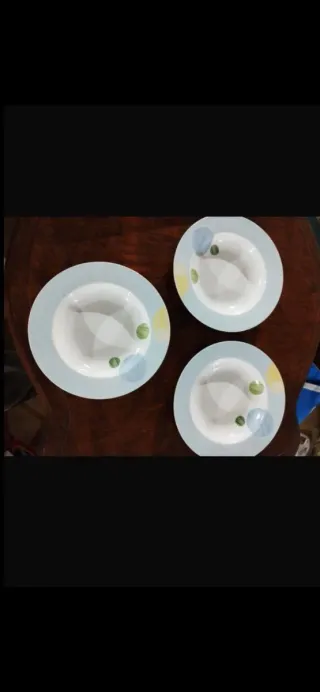 Set 3 Piatti Ceramica Porcellana