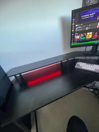 Escritorio en L negro para oficina o gaming