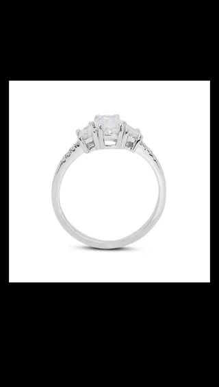 Anillo de diamantes naturales 1.34cl ,D cert. GIA