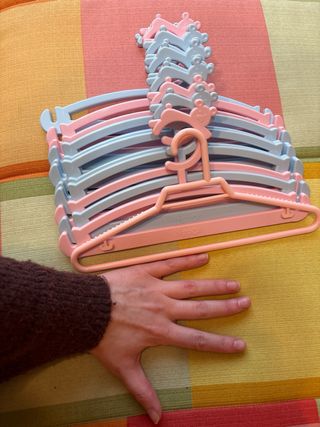 Lote 12 Perchas Bebé Azul y Rosa