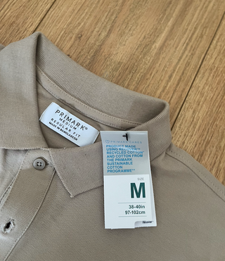 Polo beige hombre manga corta