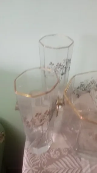 Servizio cocktail cristallo e oro vintage