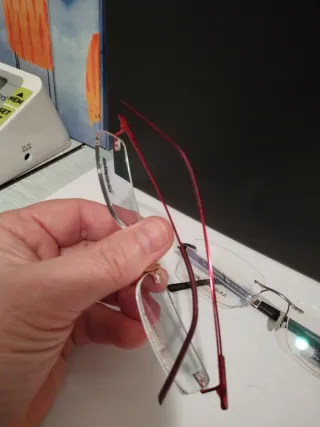 Gafas Piamonte Titanium Rojas y Plateadas