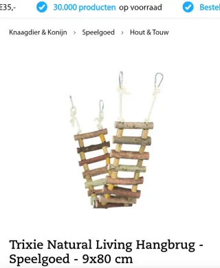 Puente colgante madera para hámster