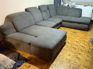 Sofá cama grande gris