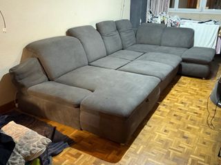 Sofá cama grande gris