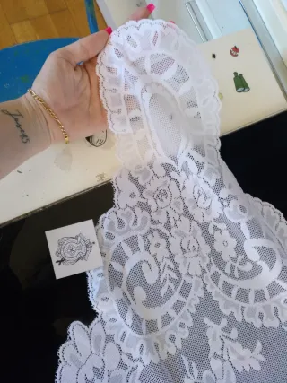 Mantilla fallera in pizzo bianco 135x67