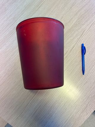 Cubitera/Botellero Cristal Rojo