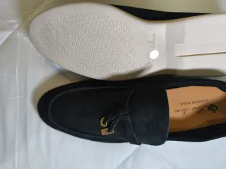 Zapatos Loro Piana Negro Ante